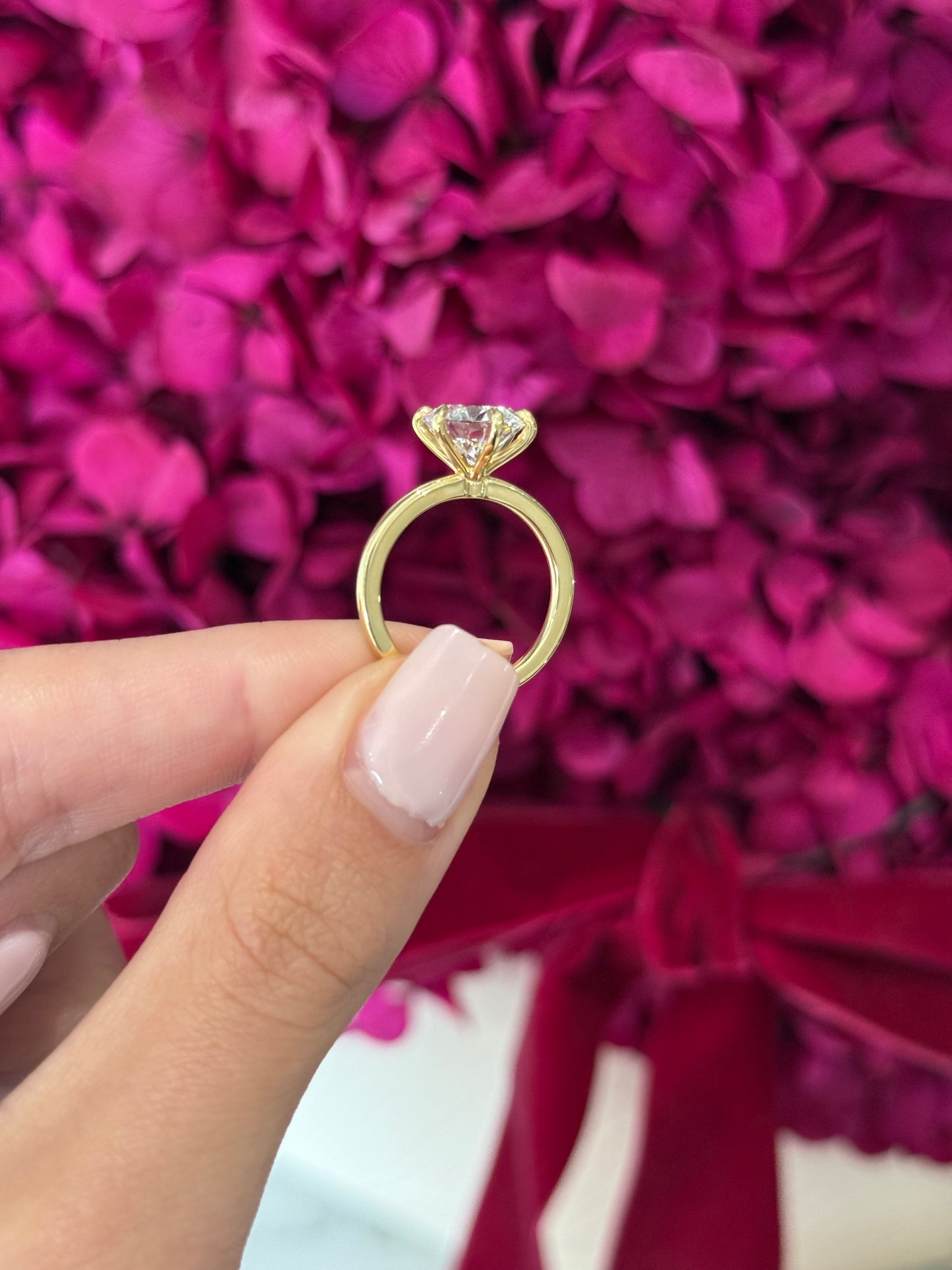 2.55ct Round Cut Lab Grown Henri Design Yellow Gold