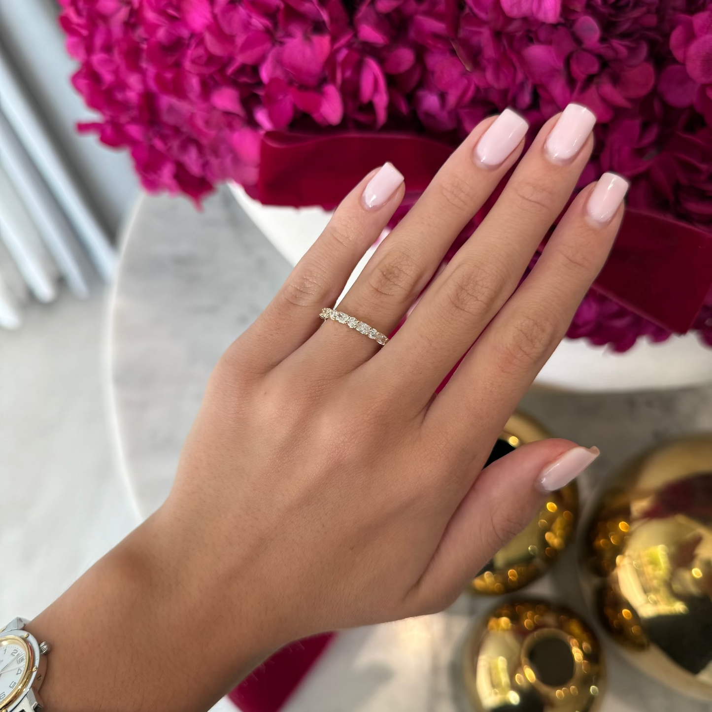 Morse Code Design Lab Grown Diamond Wedding Band