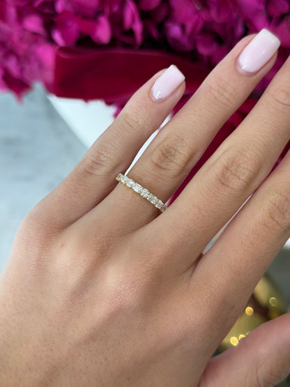 Emerald Morse Code Design Lab Grown Diamond Wedding Band