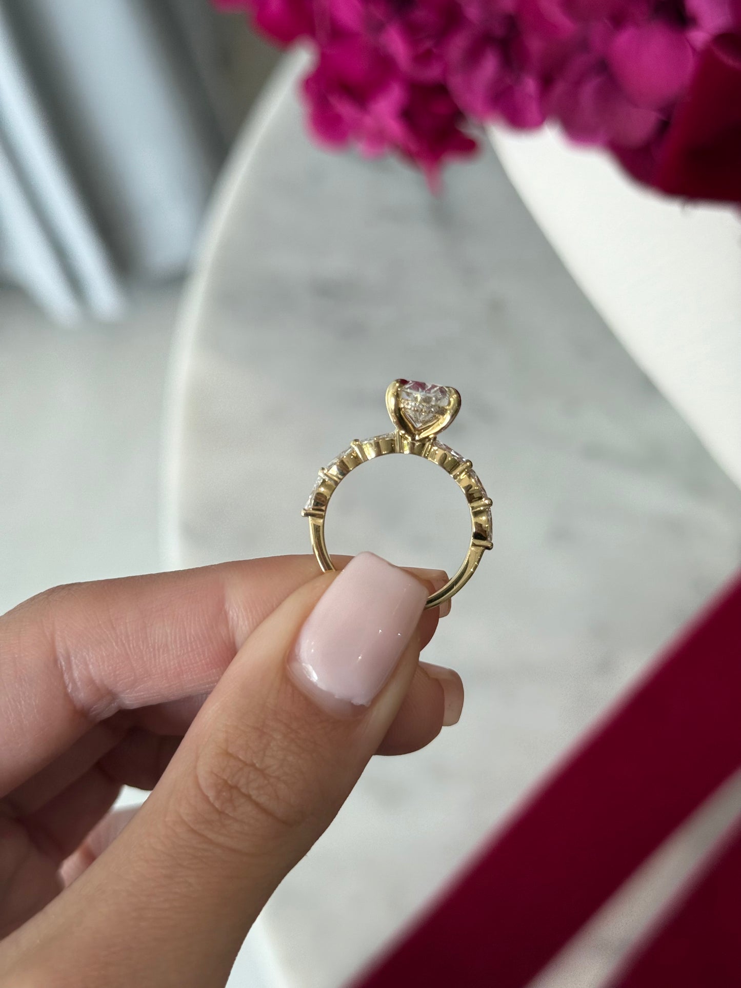 3.01ct Oval Cut Lab Grown Electra Design Yellow Gold