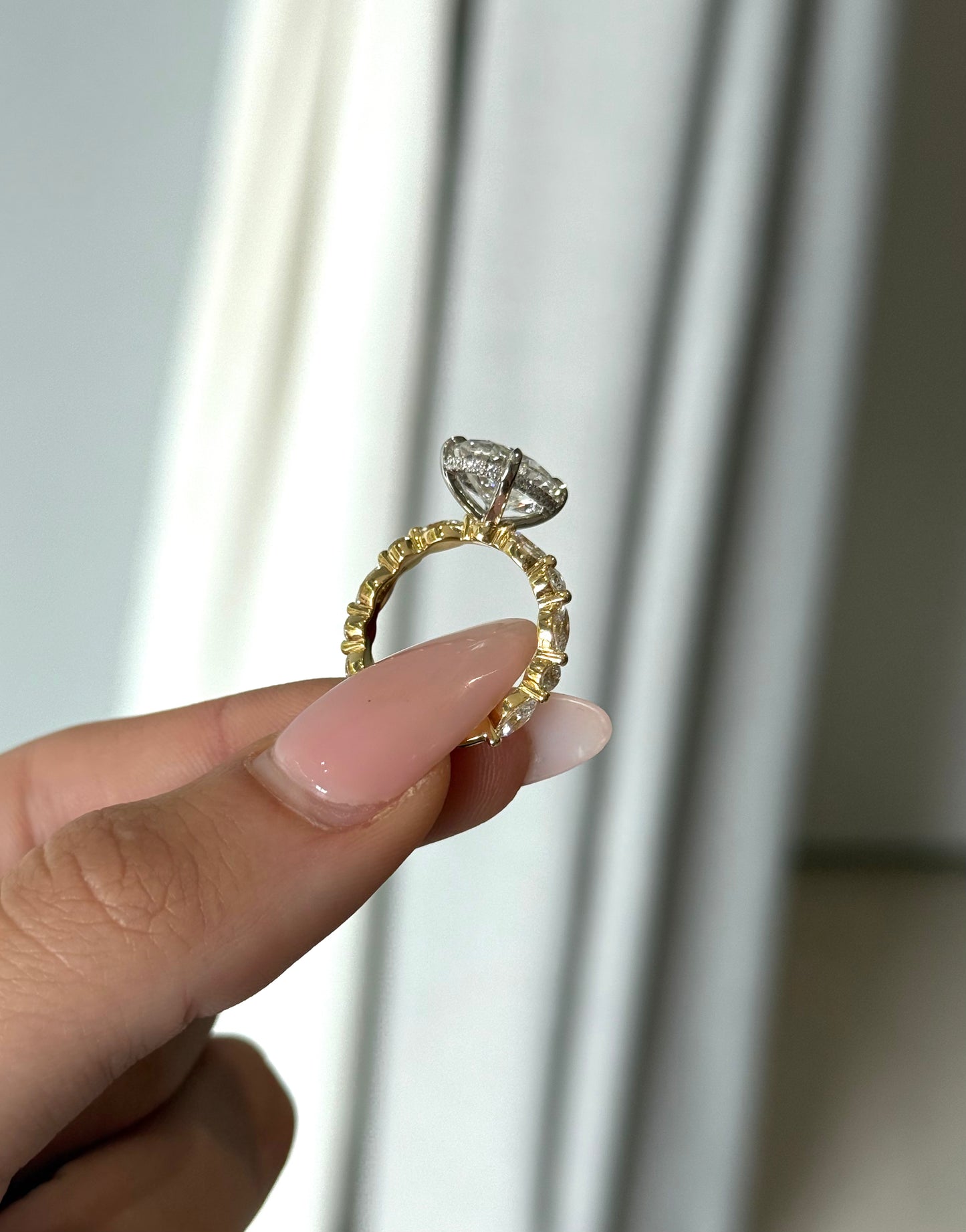 3.54ct Oval Cut Lab Grown Custom Ivy Design Two-tone