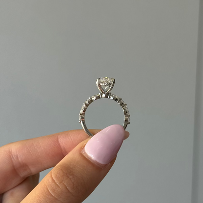 4.09ct Oval Cut Lab Grown Custom Ivy Design Platinum