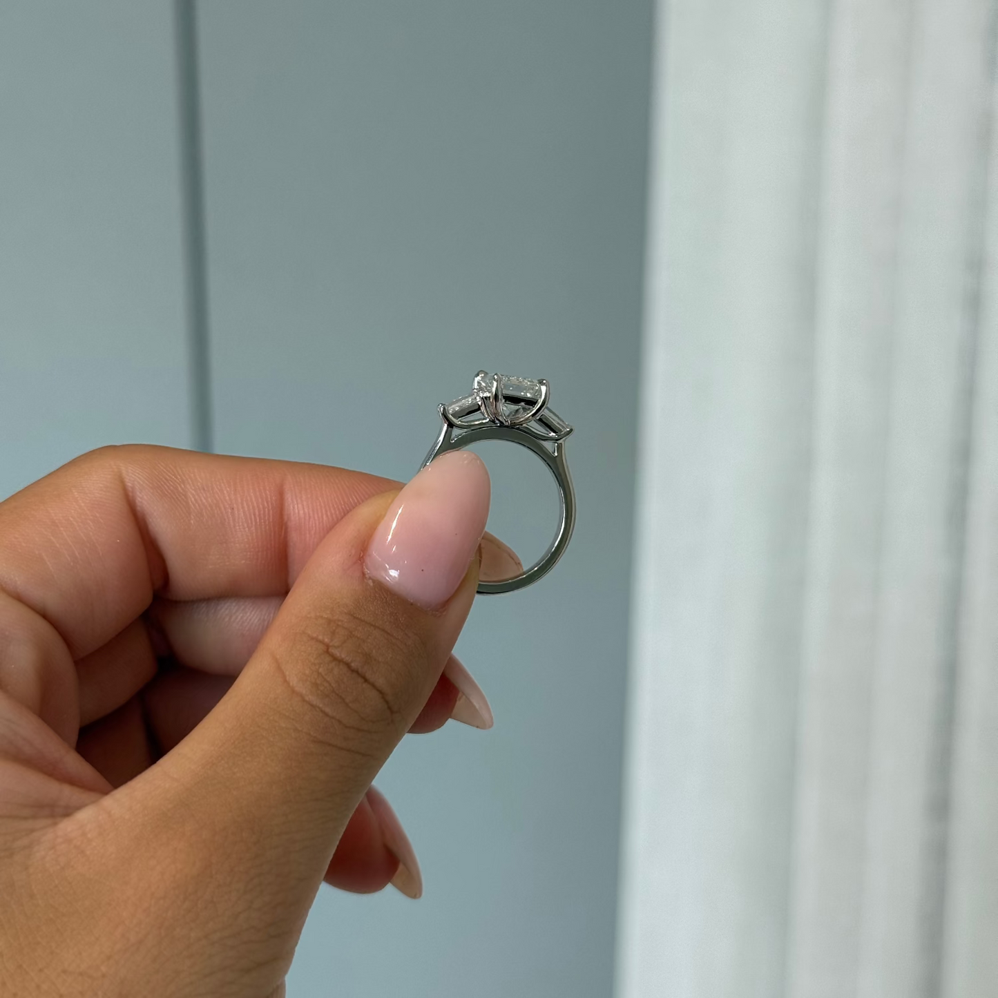 2.54ct Emerald Cut Lab Grown Rosetta Design Platinum