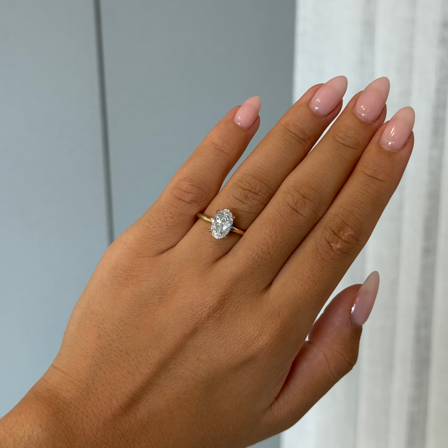 2.00ct Oval Cut Natural Grown Audrey Design Two tone