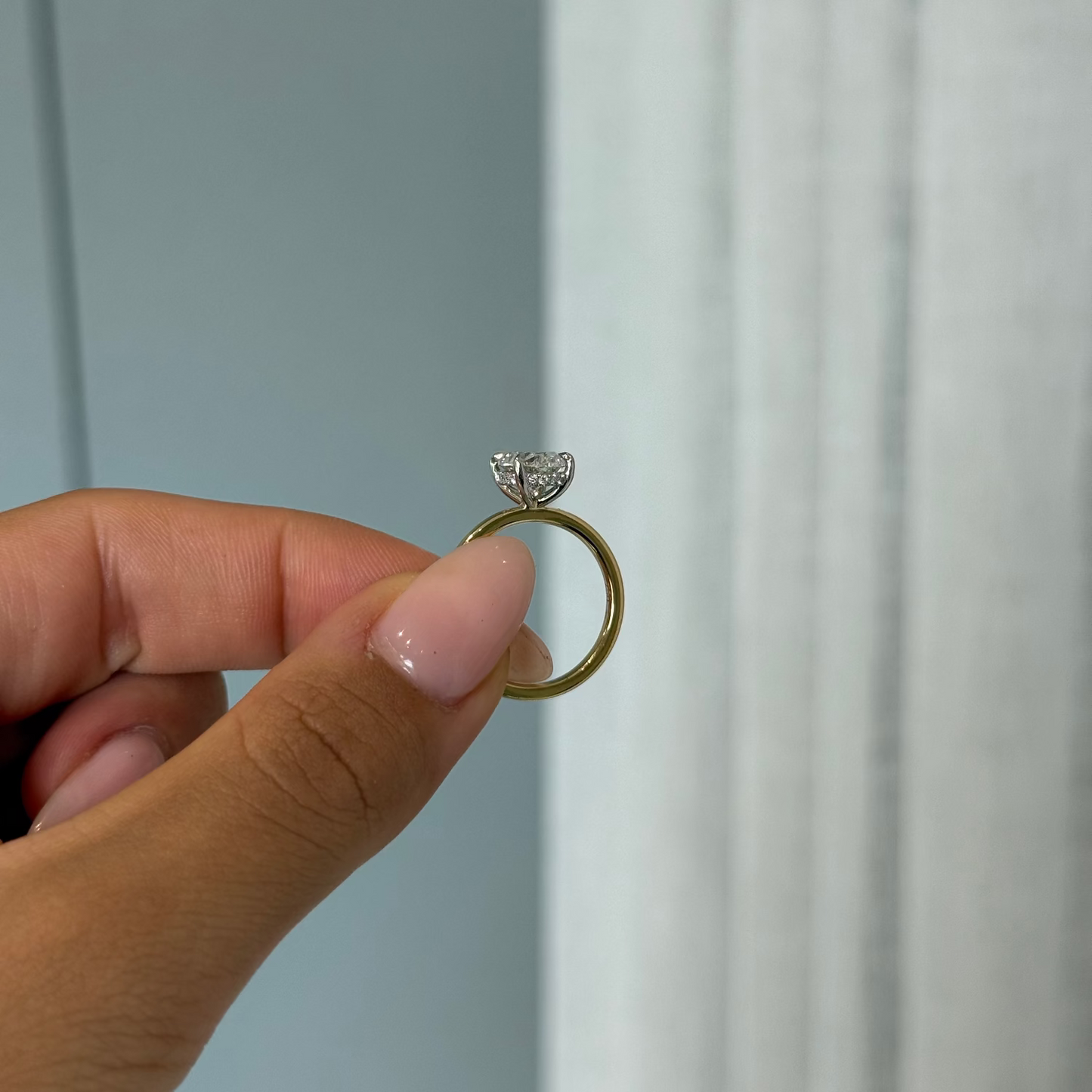 2.00ct Oval Cut Natural Grown Audrey Design Two tone