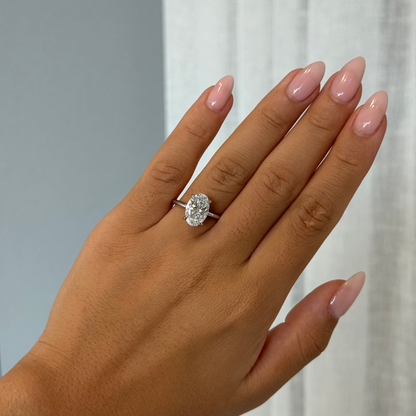 3.04ct Oval Cut Lab Grown Audrey Design Platinum