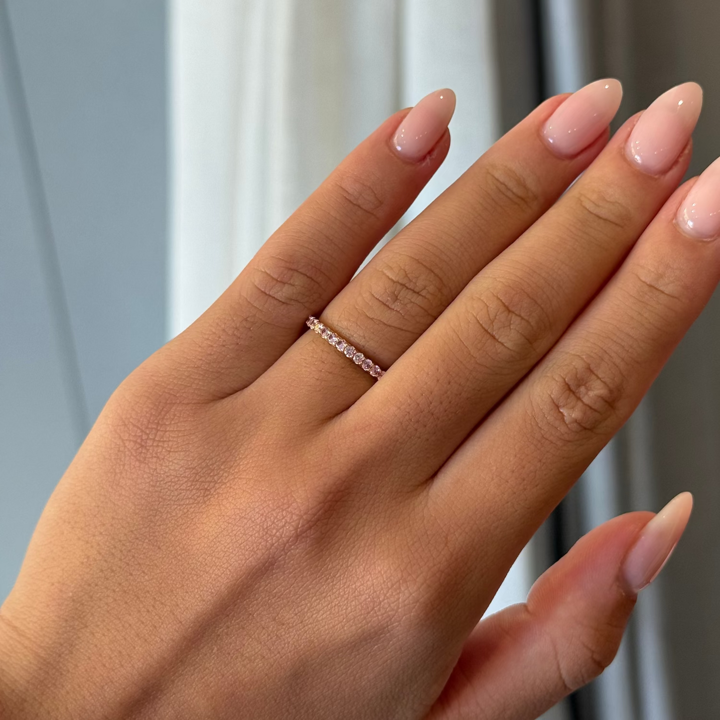 Bagnoli Design 1.70mm Pink Sapphire Wedding Band