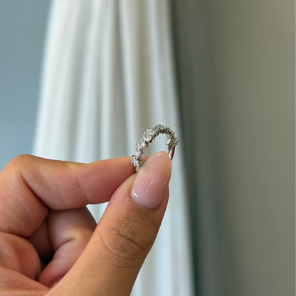 18ct White Gold Puzzle Design Lab Grown Diamond Wedding Band