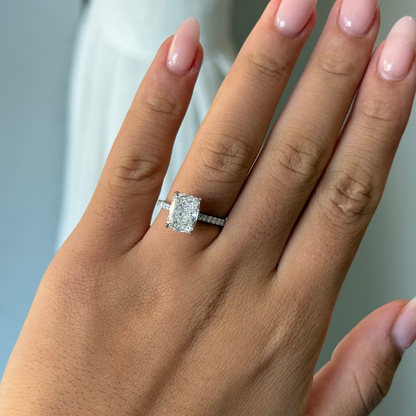 3.10ct Cushion Cut Lab Grown Ava Design Platinum