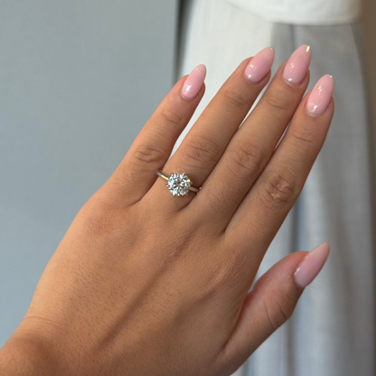 2.50ct Round Cut Lab Grown Custom Tulip Design Platinum