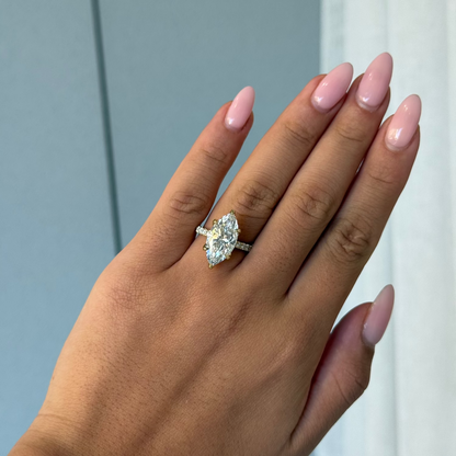 5.10ct Marquise Cut Lab Grown Custom Bella Design 18ct Yellow Gold