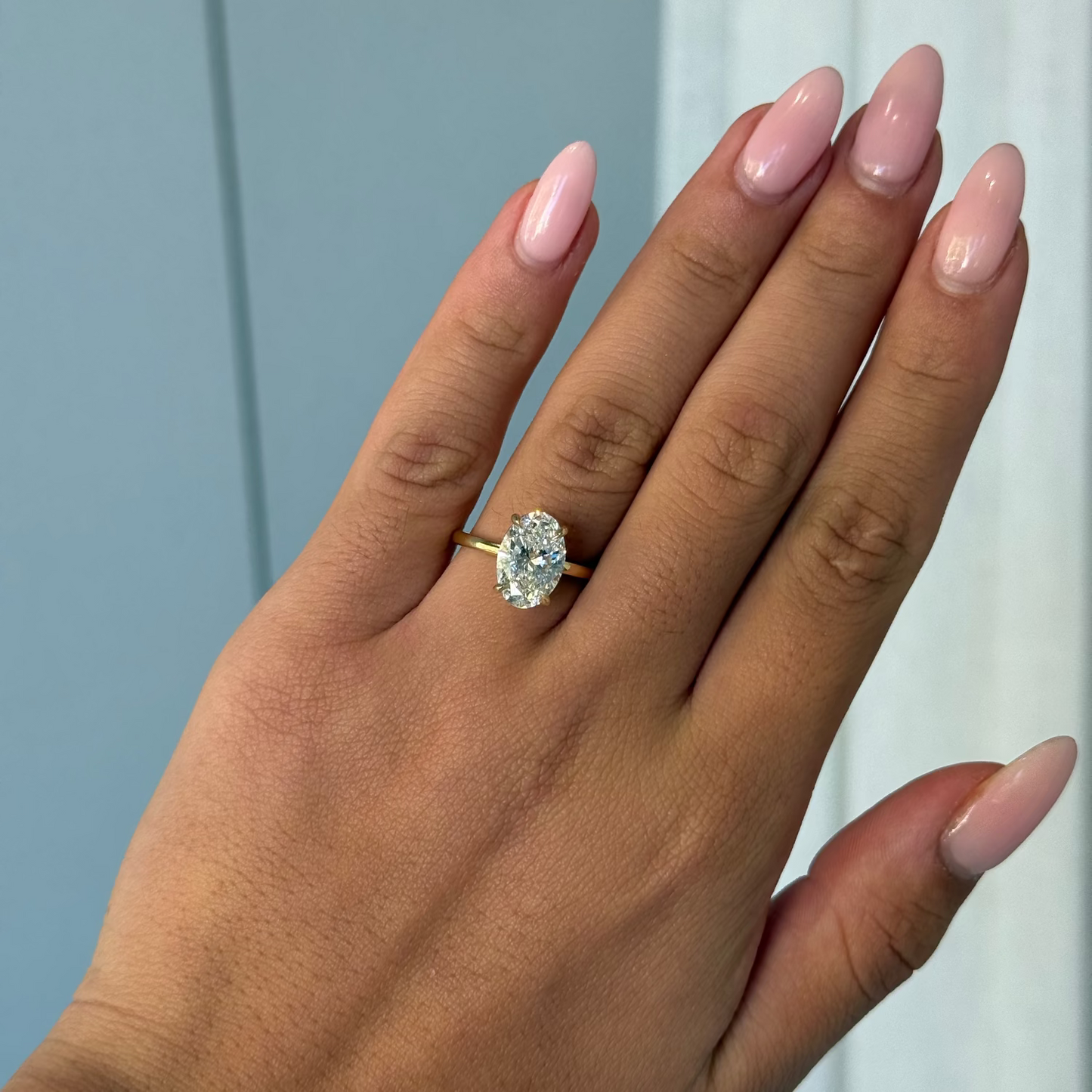 3.00ct Oval Cut Lab Grown Natalia Design 18ct Yellow Gold