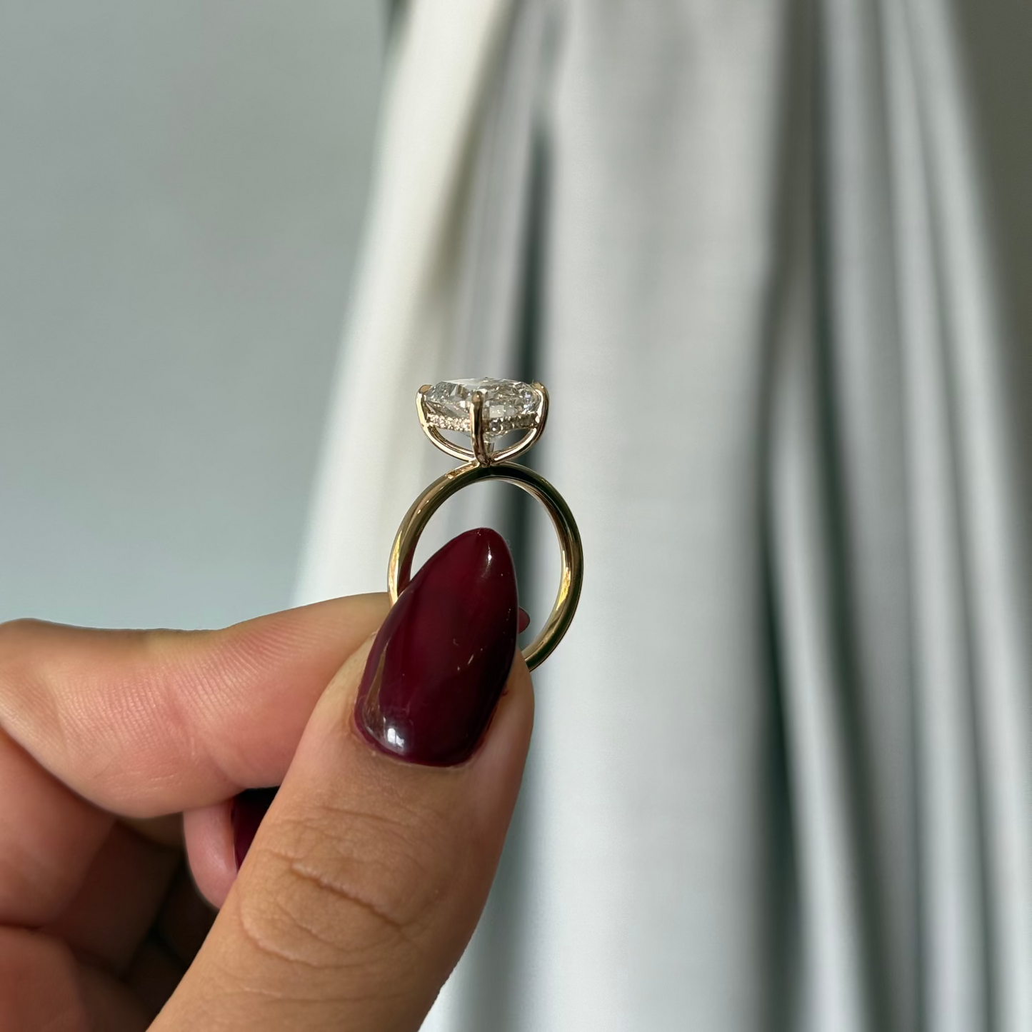 4.07ct Old Mined Cut Lab Grown Audrey Design Yellow Gold