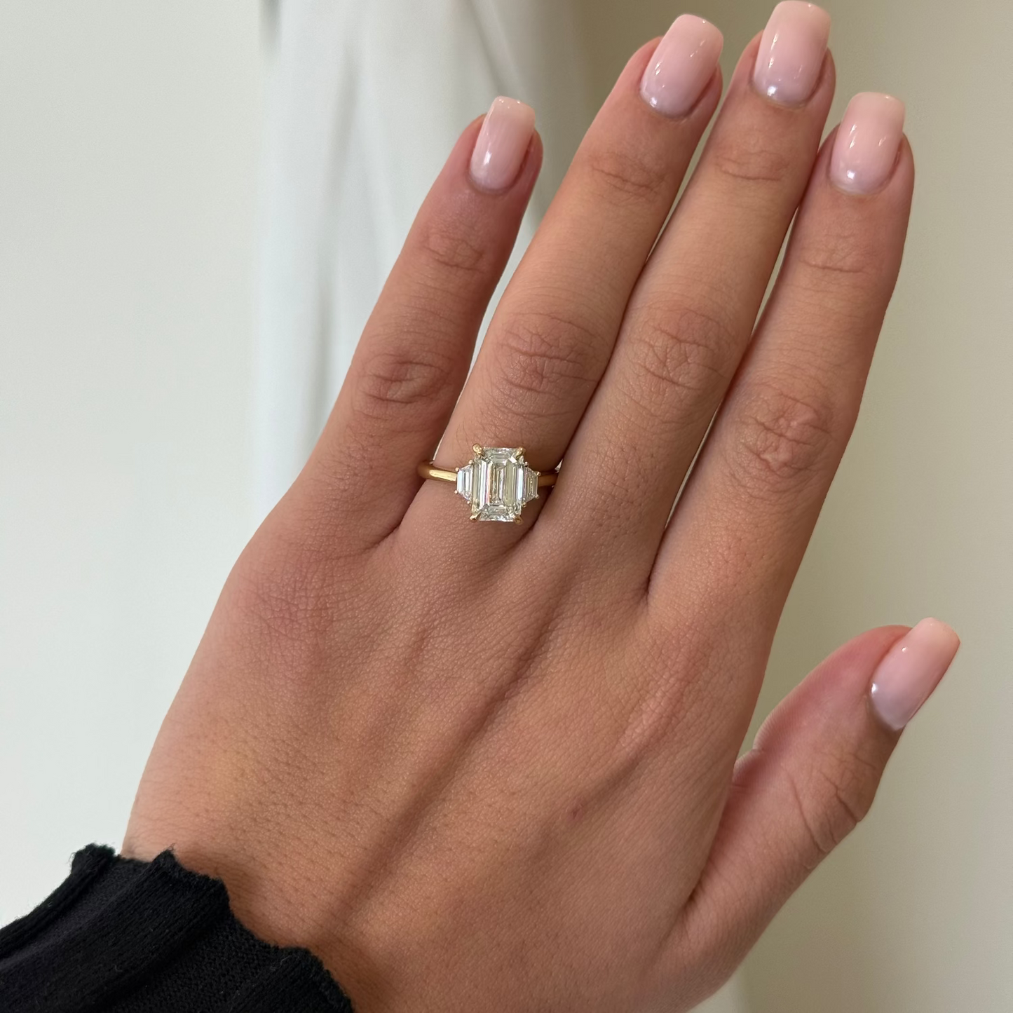 2.50ct Emerald Cut Lab Grown Rosetta Design Yellow Gold