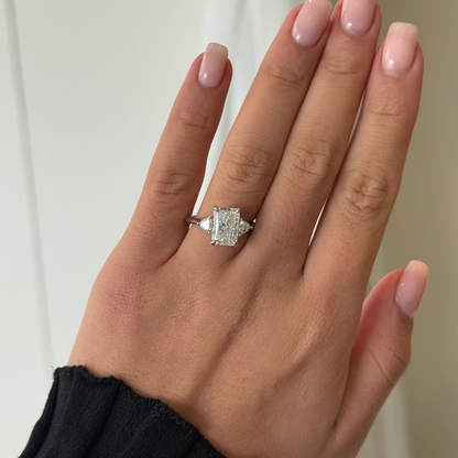 2.58ct Radiant Cut Lab Grown Rosetta Design Platinum