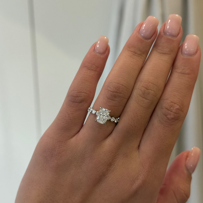 1.53ct Cushion Cut Lab Grown Aurora Design Platinum