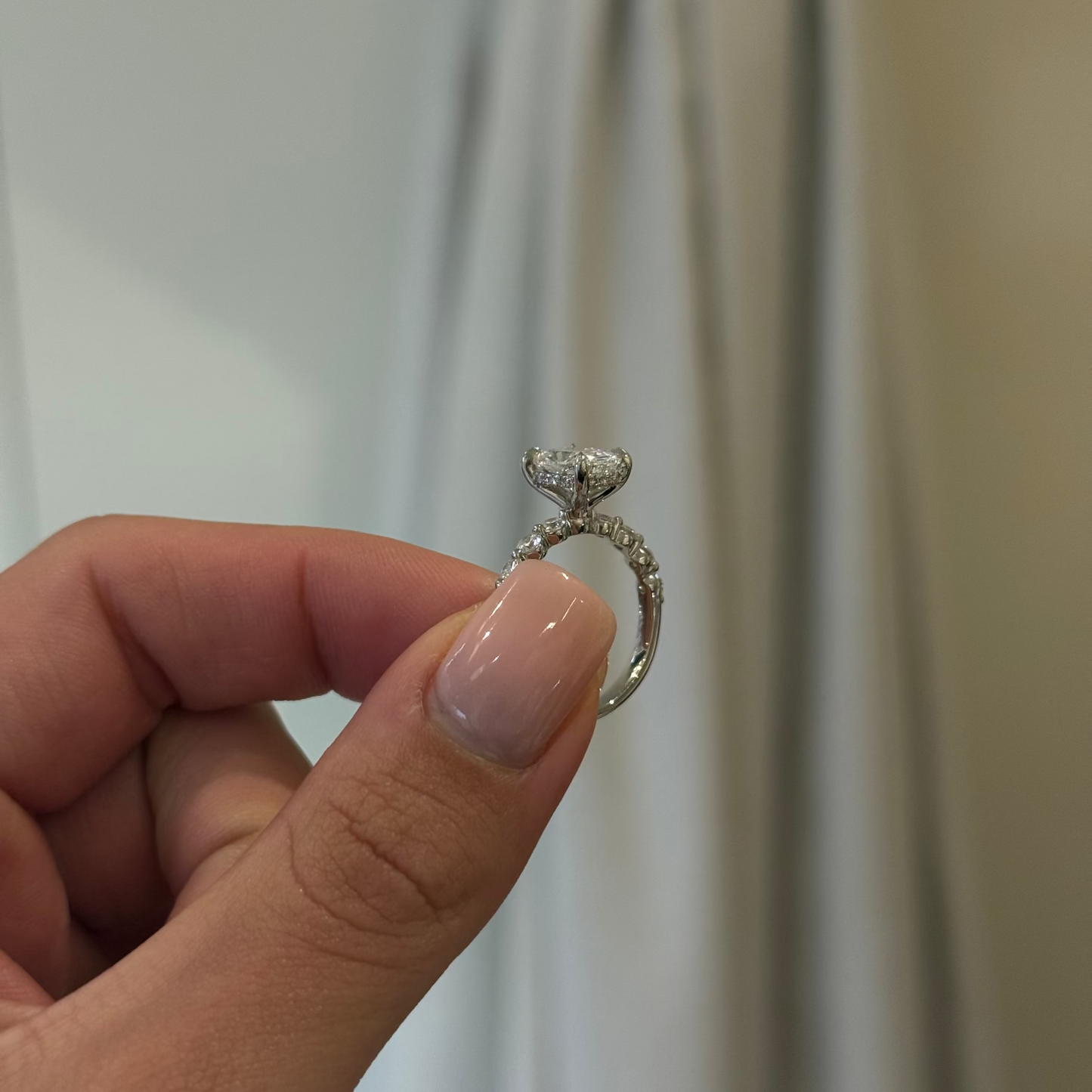 1.53ct Cushion Cut Lab Grown Aurora Design Platinum