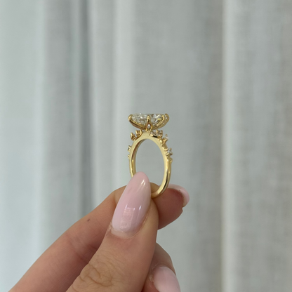 3.05ct Marquise Cut Lab Grown Eve Design Yellow Gold