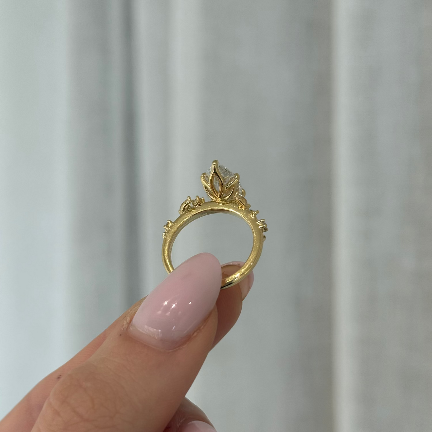 3.05ct Marquise Cut Lab Grown Eve Design Yellow Gold