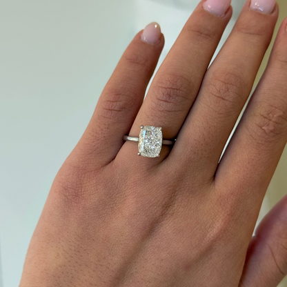 3.56ct Cushion Cut Lab Grown Custom Bella Design Platinum
