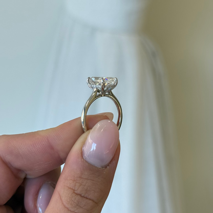 3.56ct Cushion Cut Lab Grown Custom Bella Design Platinum