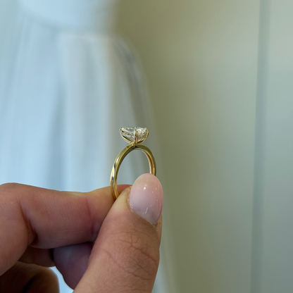 1.01ct Pear Cut Lab Grown Audrey Design Yellow Gold