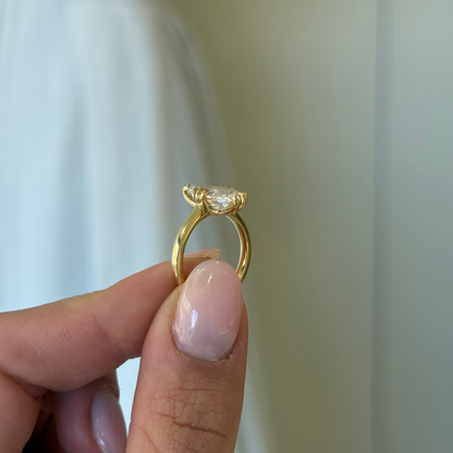 3.01 Marquise Cut Lab Grown Custom Henri Design Yellow Gold