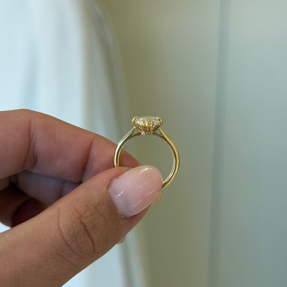 3.01 Marquise Cut Lab Grown Custom Henri Design Yellow Gold