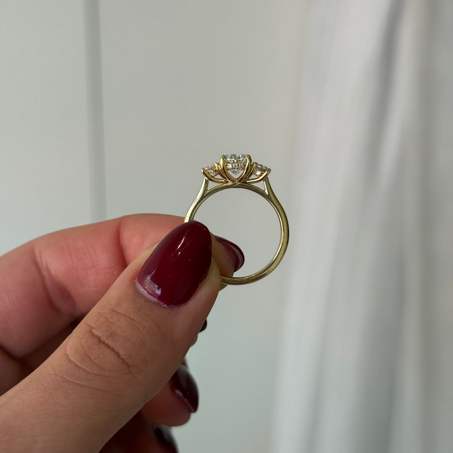 1.51ct Oval Cut Lab Grown Rosetta Design Yellow Gold