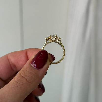 1.51ct Oval Cut Lab Grown Rosetta Design Yellow Gold