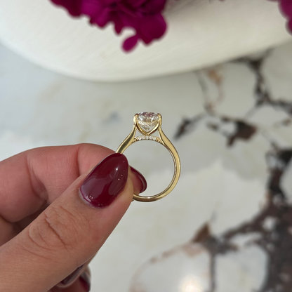 4.00ct Oval Cut Lab Grown Custom Ava Design Yellow Gold