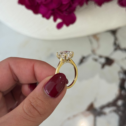 4.00ct Oval Cut Lab Grown Custom Ava Design Yellow Gold