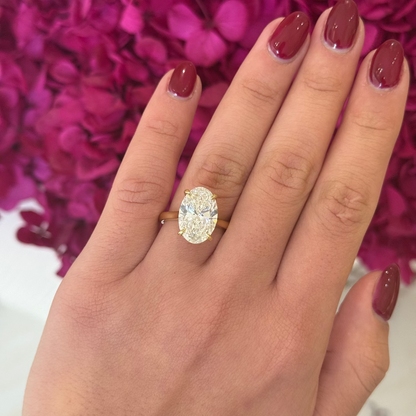 6.09ct Oval Cut Lab Grown Bella Design Yellow Gold