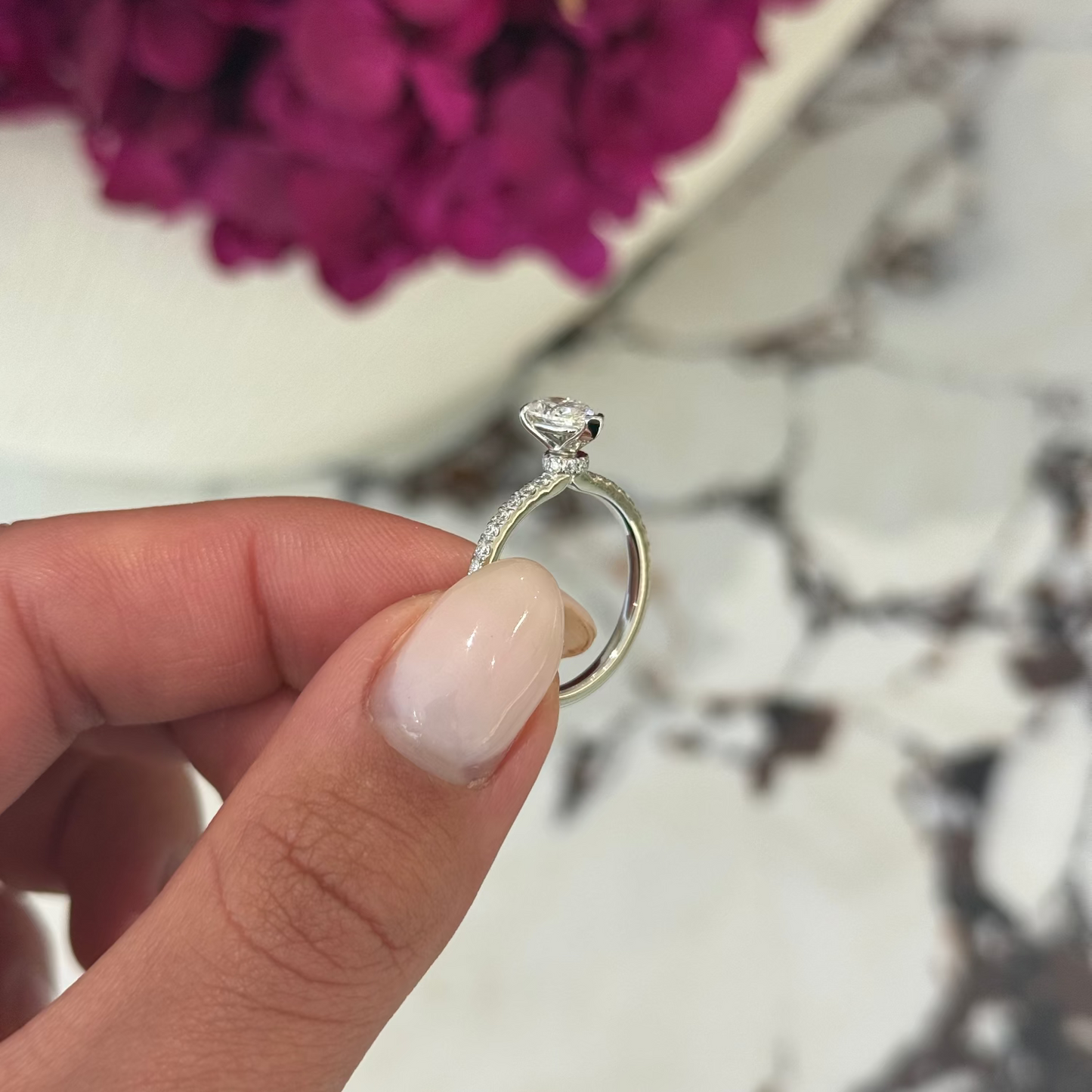 0.70ct Pear Cut Natural Diamond Grandi Design Platinum