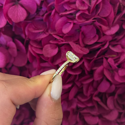 2.64ct Cushion Cut Lab Grown Bassano Design 18ct Yellow Gold