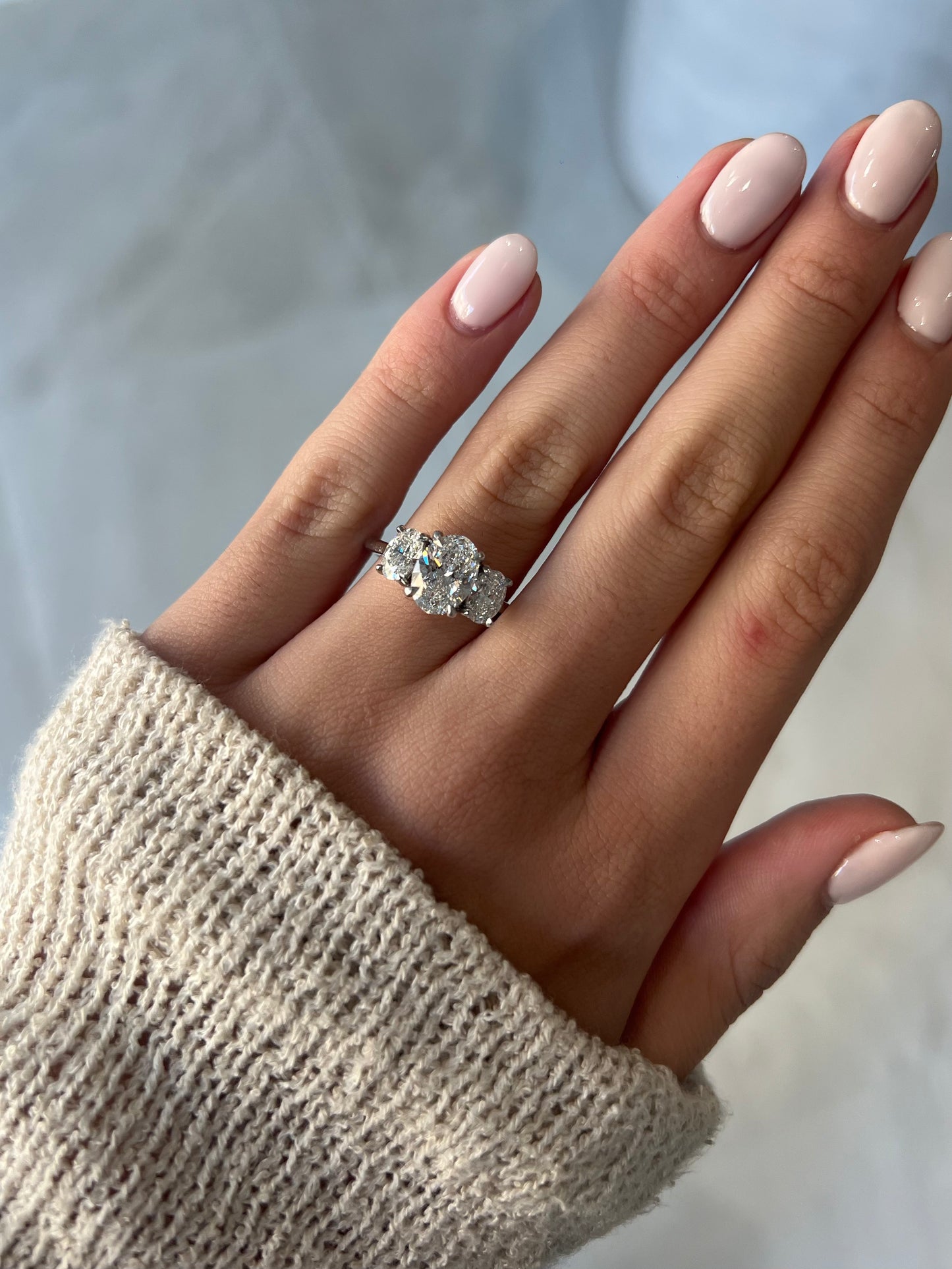 1.75ct Oval Cut Lab Grown Rosetta Design Platinum