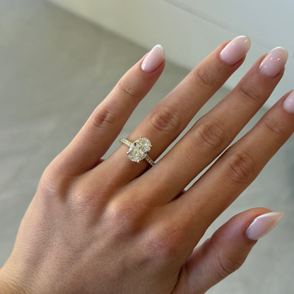 3.10ct Oval Cut Lab Grown Aria Design Yellow Gold