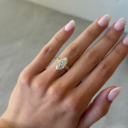 4.09ct Marquise Cut Lab Grown Amelia Design 18ct Yellow Gold