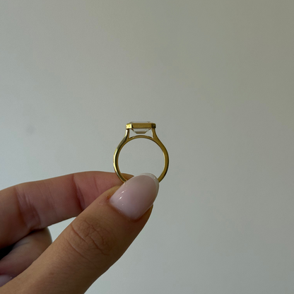 2.51ct Emerald Cut Lab Grown Zaria Design Yellow Gold
