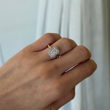 1.57ct Radiant Cut Lab Grown Valerie Design 18ct Yellow Gold