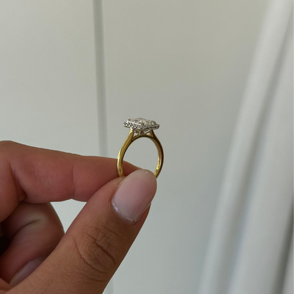 1.57ct Radiant Cut Lab Grown Valerie Design 18ct Yellow Gold