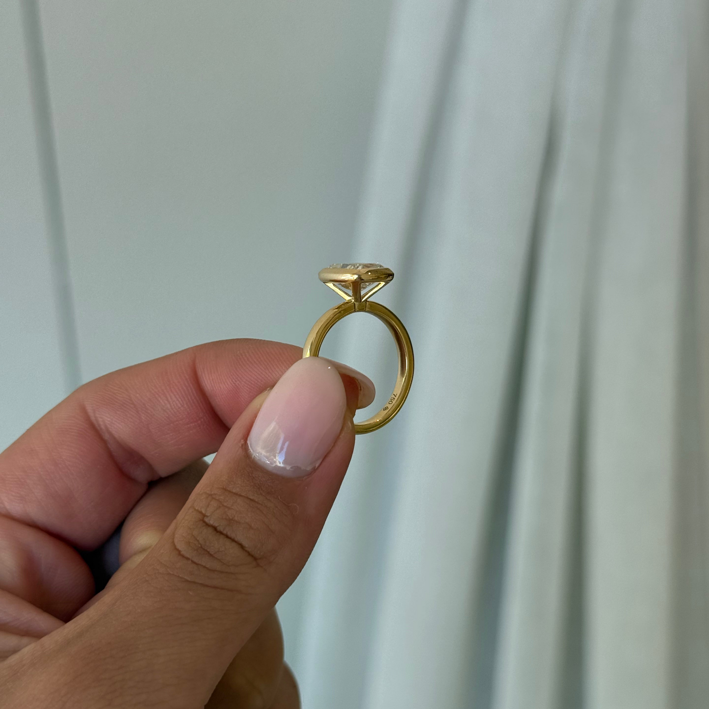 3.07ct Cushion Cut Lab Grown Estelle Design Yellow Gold