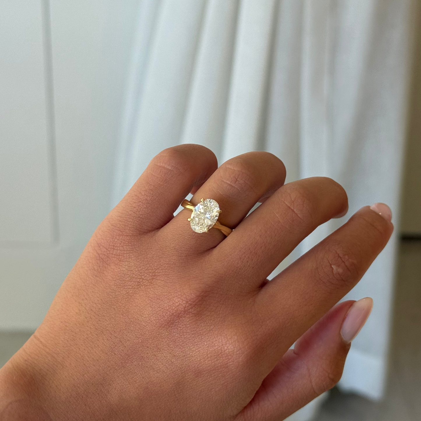 3.01ct Oval Cut Lab Grown Sylvie Design Yellow Gold