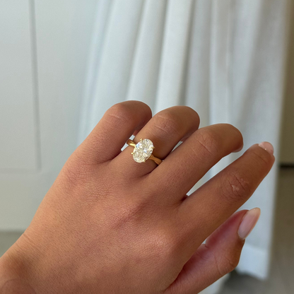 3.01ct Oval Cut Lab Grown Sylvie Design Yellow Gold