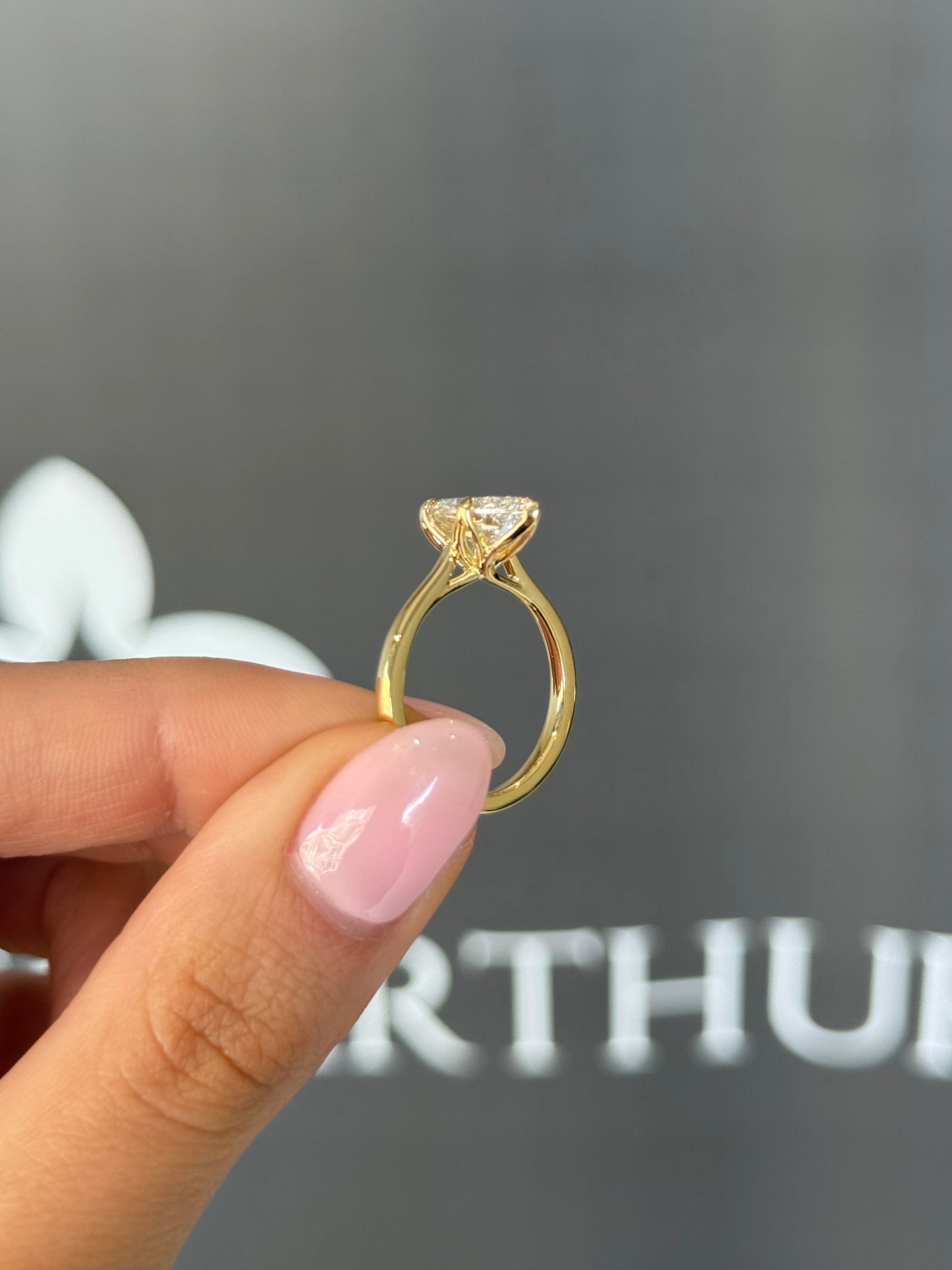 2.53ct Marquise Cut Lab Grown Tulip Design Yellow Gold