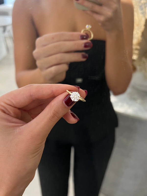 1.71ct Round Cut Lab Grown Catalina Design Yellow Gold