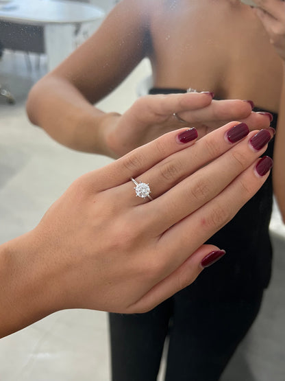 1.53ct Round Cut Lab Grown Henri Design White Gold