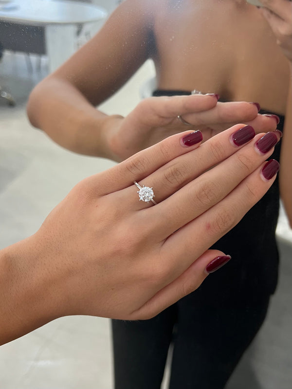 1.53ct Round Cut Lab Grown Henri Design White Gold