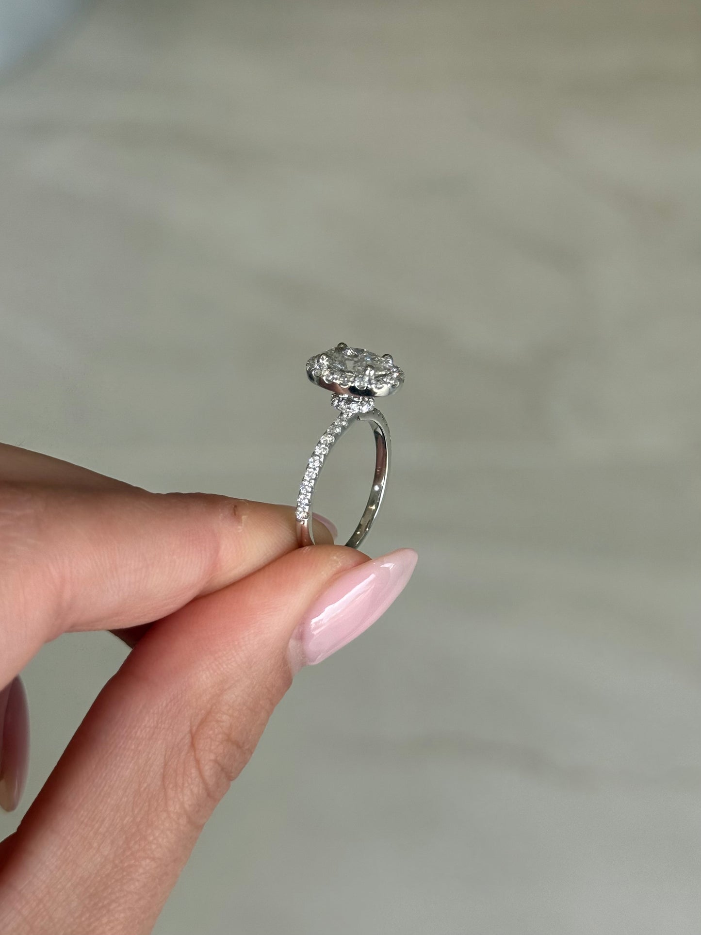 1.09ct Oval Cut Lab Grown Pissarro Design Platinum