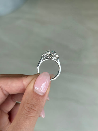 2.01ct Round Cut Lab Grown Custom Rosetta Design Platinum